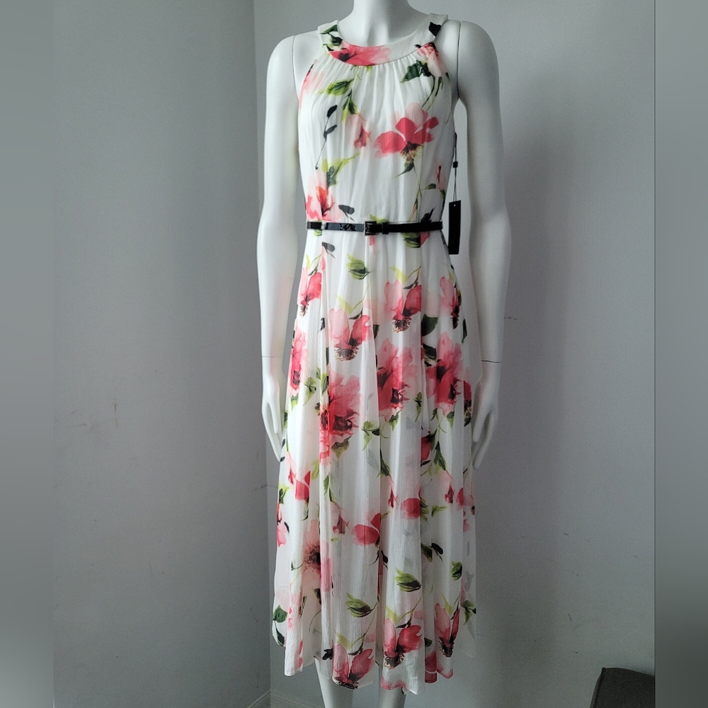 NWT Tommy Hilfiger Floral Chiffon Dress Sz 2 - Picture 7 of 15